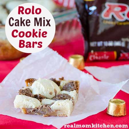 Rolo Cake Mix Cookie Bars | realmomkitchen.com