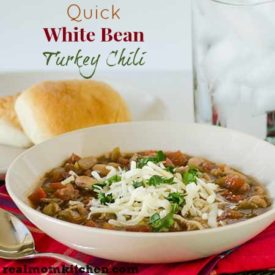Quick White Bean Turkey Chili | realmomkitchen.com