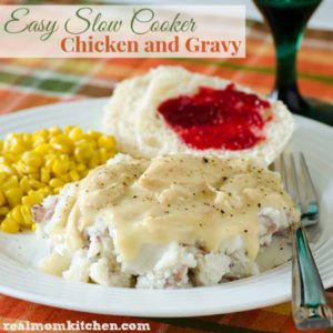 Easy Slow Cooker Chicken and Gravy | realmomkitchen.com