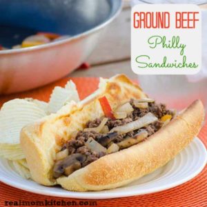 Ground Beef Philly Sandwiches | realmomkitchen.com