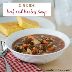 Slow Cooker Beef and Barley Soup | realmomkittchen.com