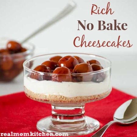 Rich No Bake Cheesecakes | realmomkitchen.com