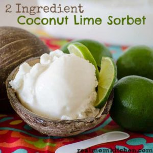 2 Ingredient Coconut Lime Sorbet | realmomkitchen.com