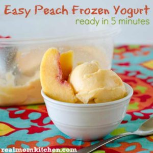 Easy Peach Frozen Yogurt | realmomkitchen.com