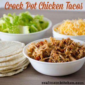 Crock Pot Chicken Tacos | realmomkitchen.com