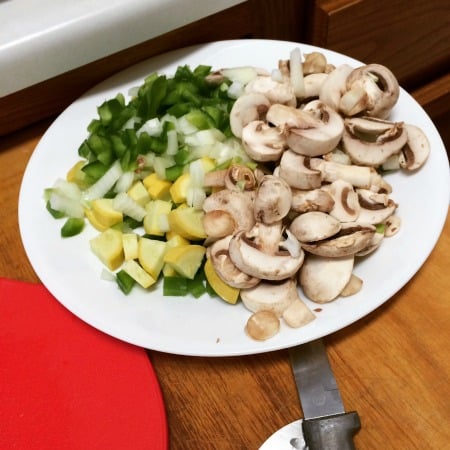 veggies for veggie quesadillas