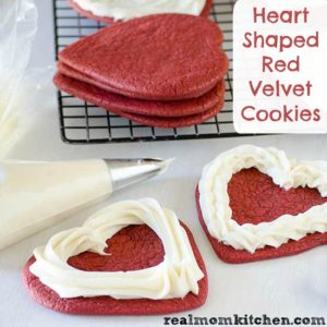 Heart Shaped Red Velvet Cookies | realmomkitchen.com