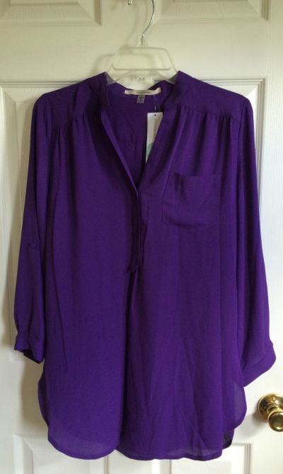 stitch fix 22 purple blouse | realmomkitchen.com