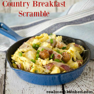 Country Breakfast Scramble | realmomkitchen.com #SausageSunday #JohnsonvilleSausageSwap