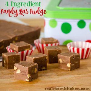 4 Ingredient Candy Bar Fudge | realmomkitchen.com