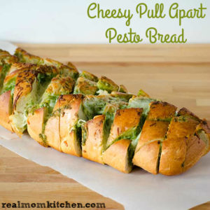Cheesy Pull Apart Pesto Bread | realmomkitchen.com