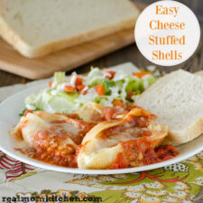 Easy Cheese Stuffed Shells | realmomkitchen.com