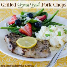 Grilled Lemon Basil Pork Chops | realmomkitchen.com