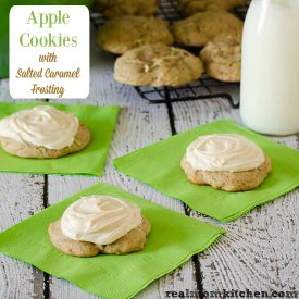 Apple Cookies with Salted Caramel Frosting | realmomkitchen.com