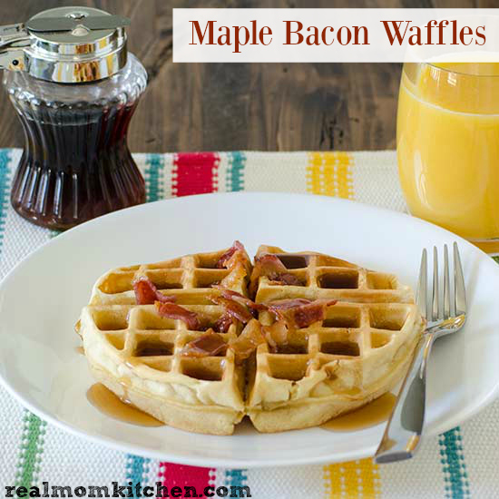 Maple Bacon Waffles | realmomkitchen.com