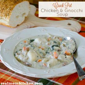 Crock Pot Chicken and Gnocchi Soup | realmomkitchen.com