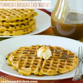 Pumpkin Chocolate Chip Waffles | realmomkitchen.com
