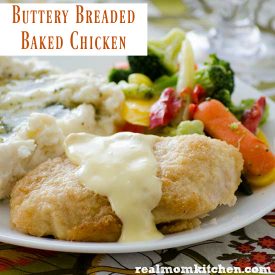 Buttery Breaded Baked Chicken | realmomkitchen.com