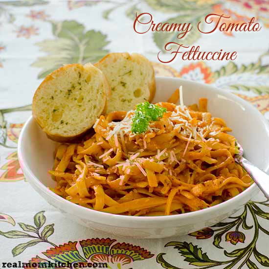 Creamy Tomato Fettuccine | realmomkitchen.com