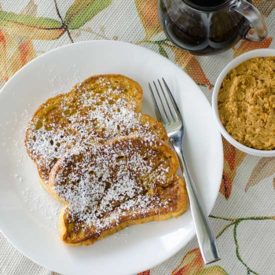 Pumpkin French Toast with Whipped Pumpkin Butter | realmomkitchen.com