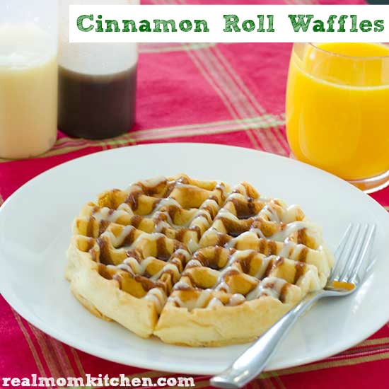 Cinnamon Roll Waffles | realmomkitchen.com
