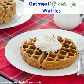 Oatmeal Chocolate Chip Waffles | realmomkitchen.com