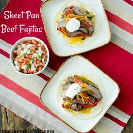 Sheet Pan Beef Fajitas | realmomkitchen.com