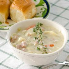 One Pot Ham Tortellini and White Bean Soup | realmomkitchen.com