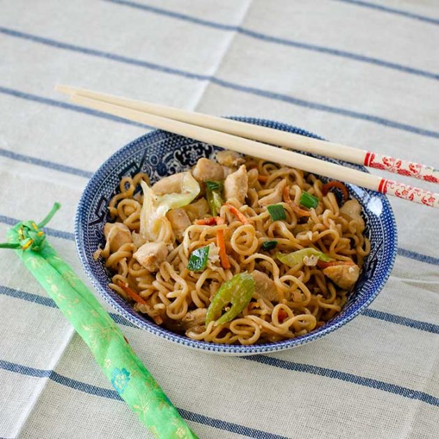 Chicken Chow Mein madde with chow mein noodles