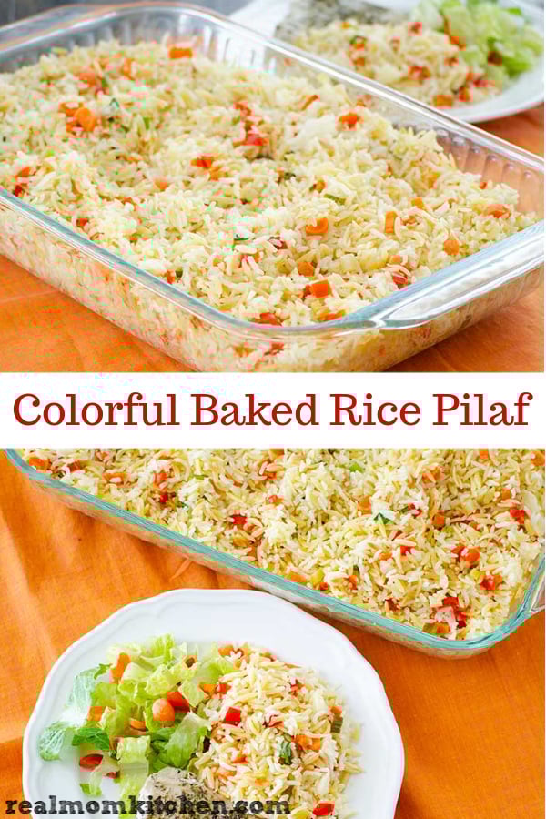 Colorful Baked Rice Pilaf | realmomkitchen.com