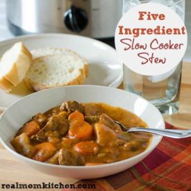 Five Ingredient Slow COoker Stew | realmomkitchen.com