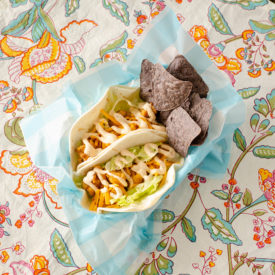 Popcorn Chicken Tacos with Spicy Ranch | realmomkitchen.com