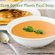 Slow Cooker Tomato Basil Soup | realmomkitchen.com