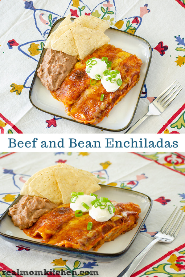 Beef and Bean Enchiladas | realmomkitchen.com