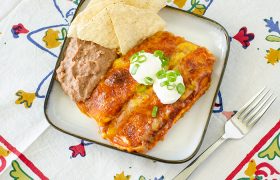 Beef and Bean Enchiladas | realmomkitchen.com