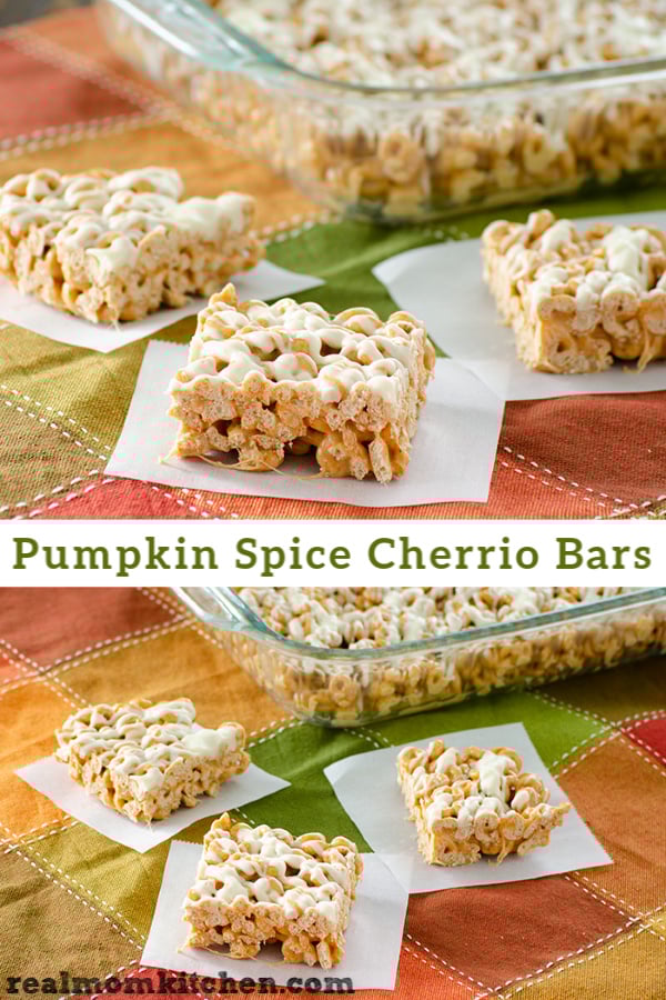 Pumpkin Spice Cherrio Bars | realmomkitchen.com