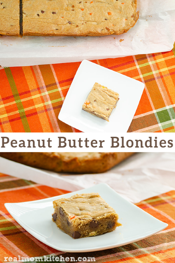 Peanut Butter Blondies | realmomkitchen.com