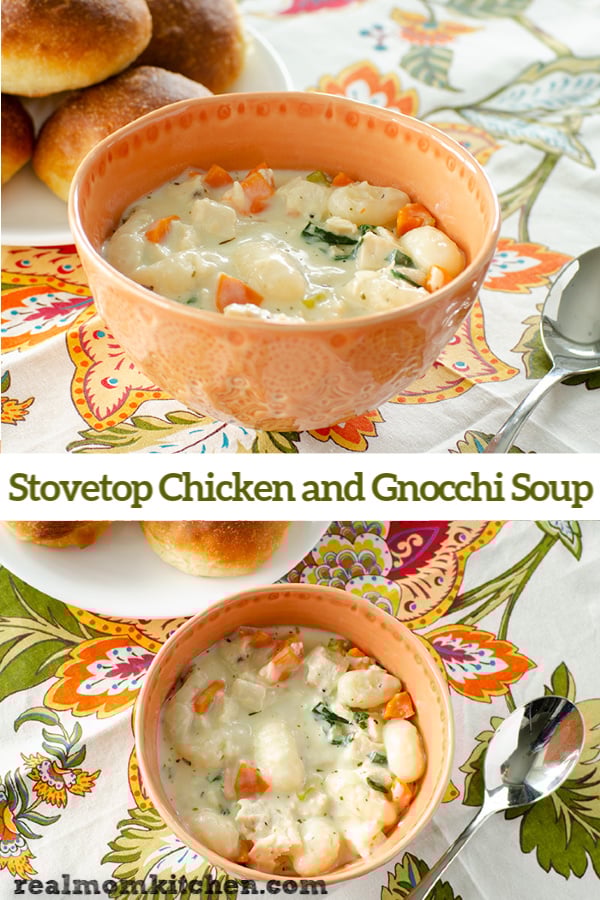 Stovetop Chicken and Gnocchi Soup | realmomkitchen.com