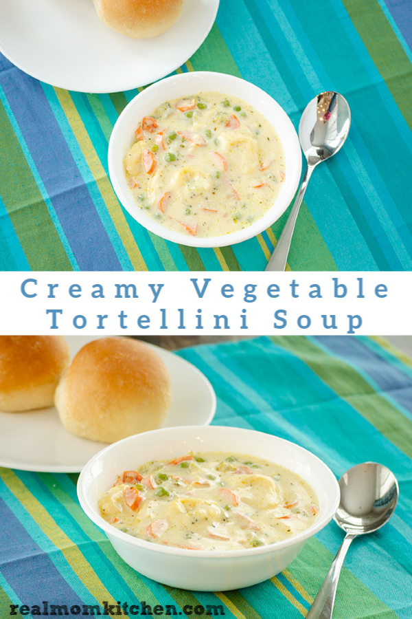 Creamy Vegetable Tortellini Soup | realmomkitchen.com