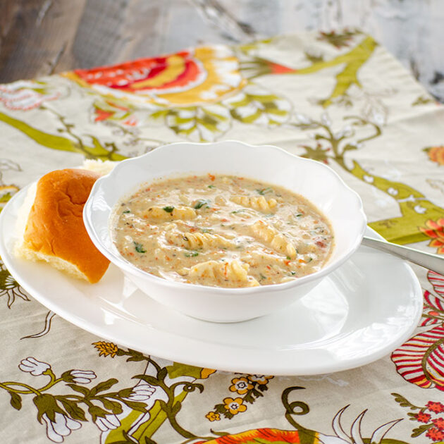 Slow Cooker Creamy Italian Chicken Noodle Soup | realmomkitchen.com