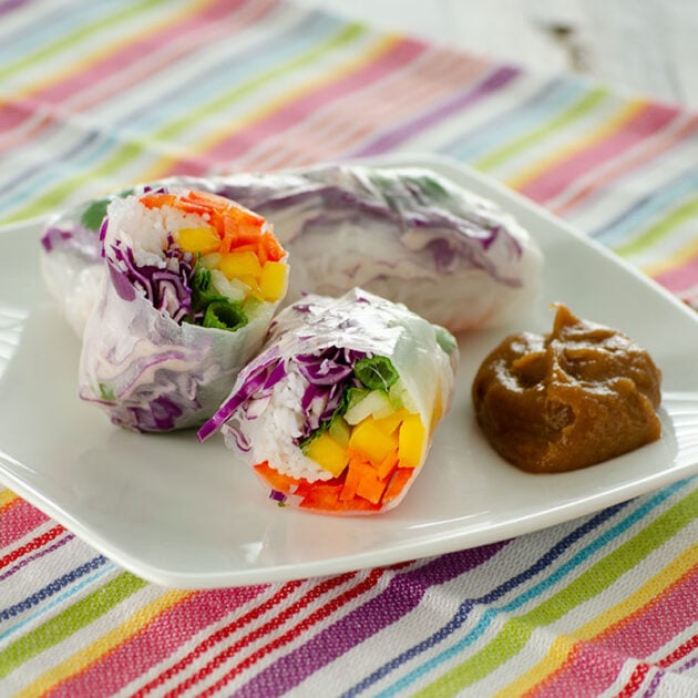 Fresh Rainbow Spring Rolls | realmomkitchen.com