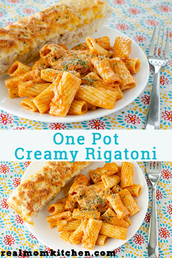 One Pot Creamy Rigatoni | realmomkitchen.com