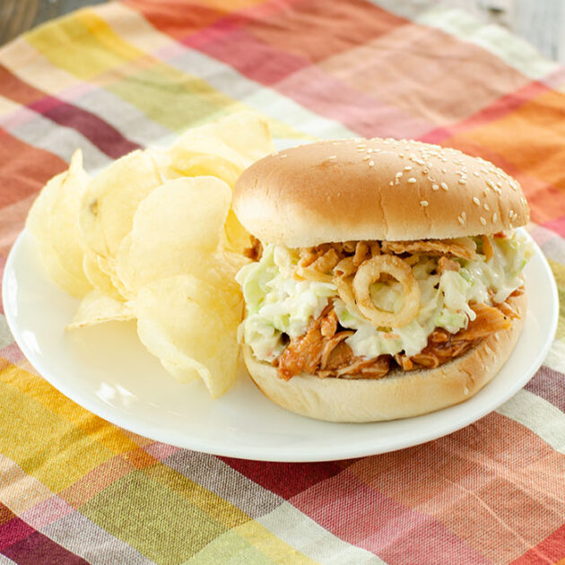 Instant Pot Honey Barbecue Chicken Sandwiches | realmomkitchen.com