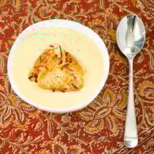 Cheese Soup with Baguette Croutons | realmomkitchen.com