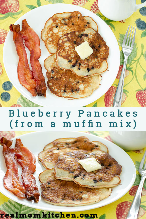 Blueberry Pancakes (from a muffin mix) Real Mom Kitchen Breakfast