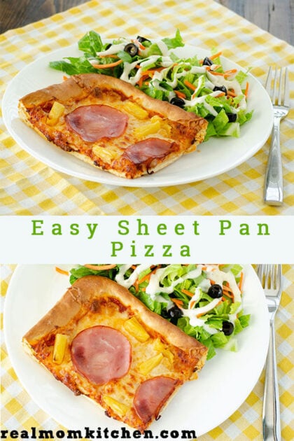 Easy Sheet Pan Pizza | realmomkitchen.com