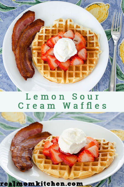 Lemon Sour Cream Waffles | realmomkitchen.com