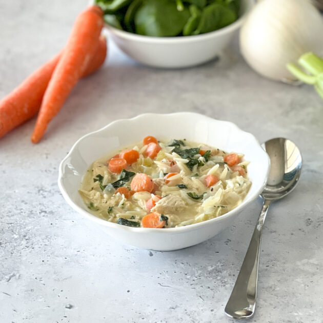 Creamy Chicken Orzo Soup | realmomkitchen.com