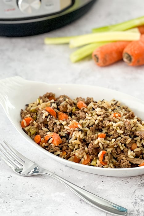 Instant Pot Beef and Wild Rice | realmomkitcheen.com