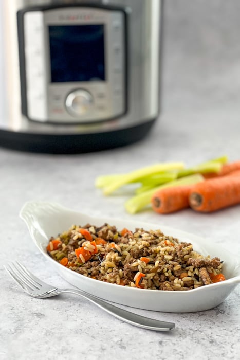 Instant Pot Beef and Wild Rice | realmomkitcheen.com